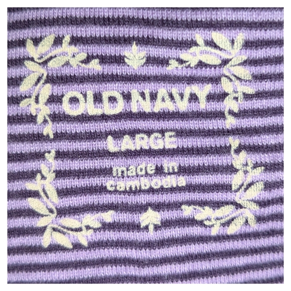 Old Navy purple large striped shirt - Picture 2 of 3